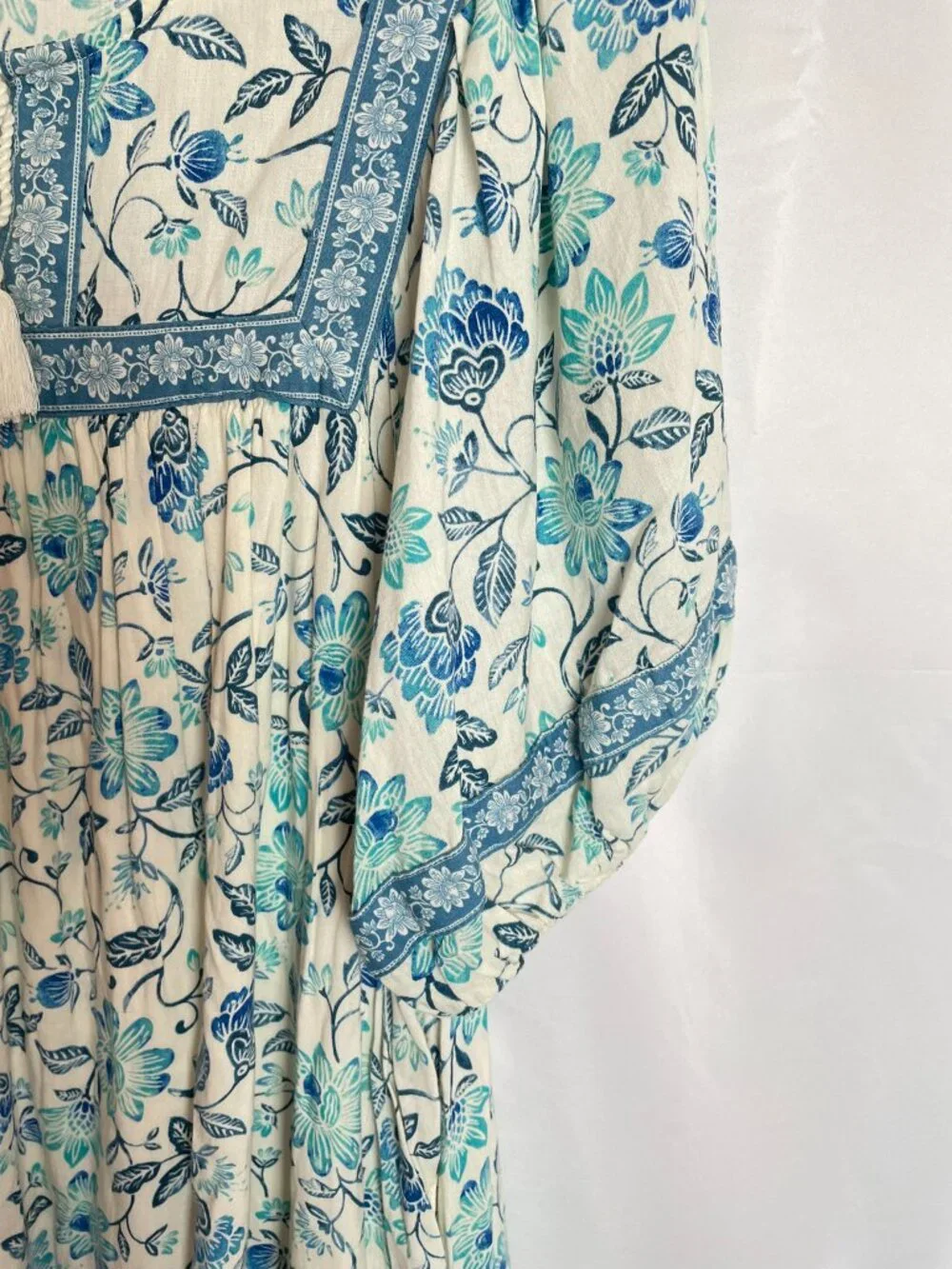 Floral Hawaiian Swing Cottagecore Peasant Grandmacore Cotton Pockets Dress XL - Picture 4 of 13